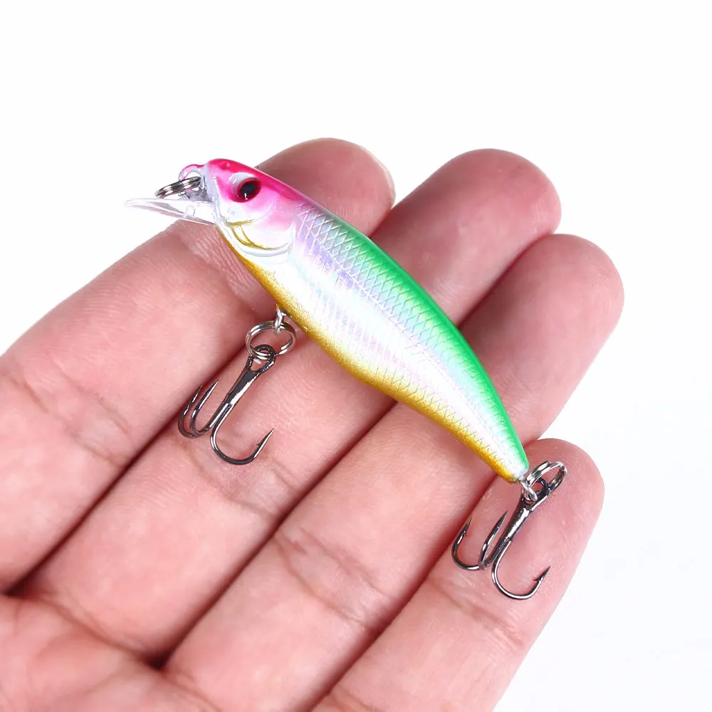 1PCS 6cm 4.3g Fishing Lure mini Minnow Lure 3D Eyes Plastic Hard Bait Pesca Artificial Jig Wobblers Sinking Fishing Bait