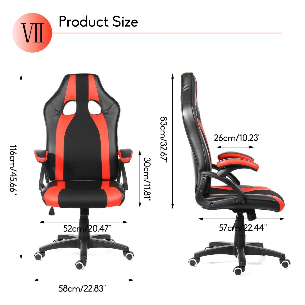 Gaming Chair Adjustable Racing Armchair Office Furniture Office Chair Desk Chair Swivel Executive Computer Chair PU Leather