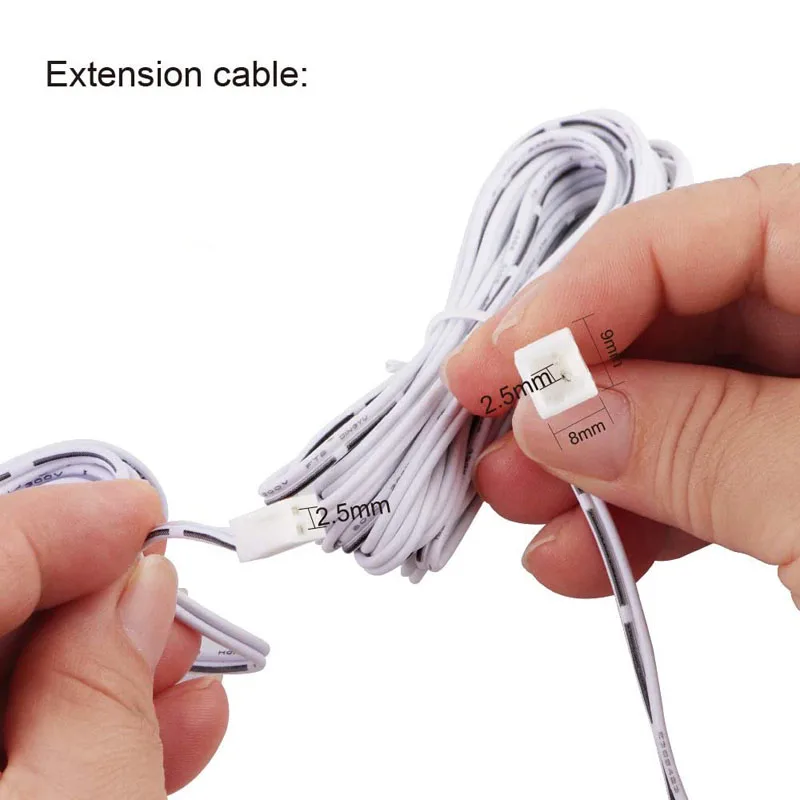 1M 2M 3M 5M 2510 Extension Cable for LED kitchen Cabinet Lights UL 2468-24AWG 22AWG 20AWG 2-Pin Male to Female Cable Connector