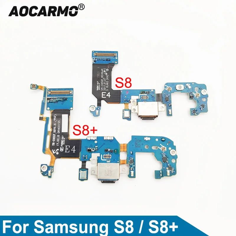 Aocarmo USB Charging Port + Mic Dock Connector Charger Flex Cable For Samsung Galaxy S8 Plus G950 S8+ G955U G955F G955N Repair