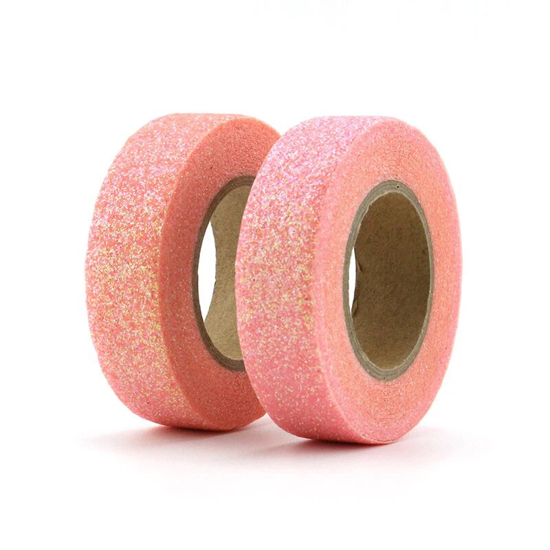 10pcs/Lot Pink powder Washy Tape Glitter Japanese Stationery 15mm* 5 meters Kawaii Paper Scrapbook Tools Decorative Tape Mask