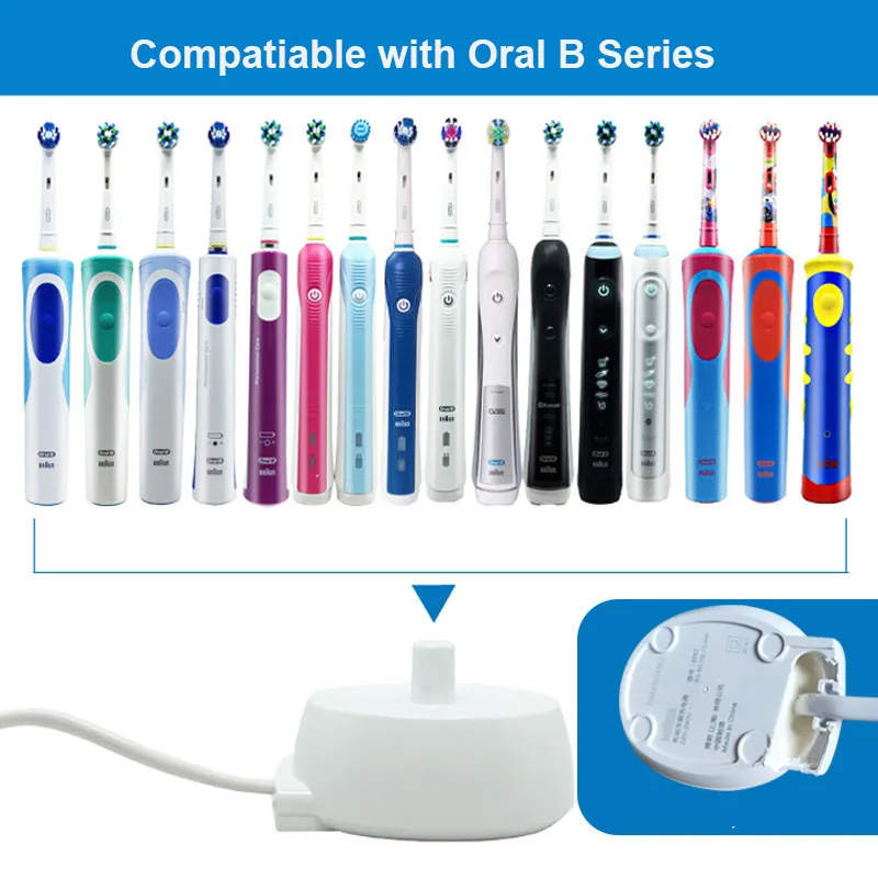 Cargador eléctrico de 100-240V, compatible con cepillo de dientes eléctrico serie Oral B, adaptador de Base de carga inductiva, enchufe UE/EE. UU./REINO UNIDO/AU