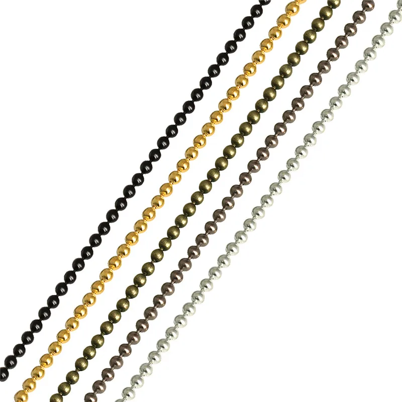 10 Meters 1.2 1.5 2 mm Metal Ball Bead Chains Bulk Kettingen Necklace Chain For Jewelry Making DIY Bracelet Necklaces Wholesale