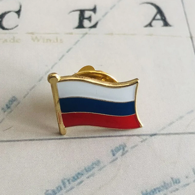 RUSSIA National Flag Embroidery Patches Badge Shield And Square Shape Pin One Set On The Cloth Armband Backpack Decoration