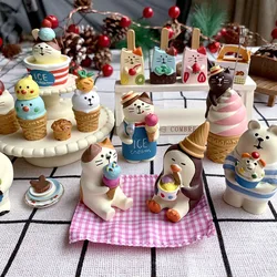 Scene Decoration Ice Cream Shop Series Bookshelf Decorationt Collectible Home Decoration Garden Resin Craft Toy Bonsai Ornaments