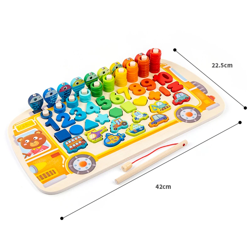 Kinder Holz Frühen Bildung kinder Logarithmischen Bord von Fischerei Mathematik Kognitive Spiel Montessori Spielzeug Kinder Mädchen Junge