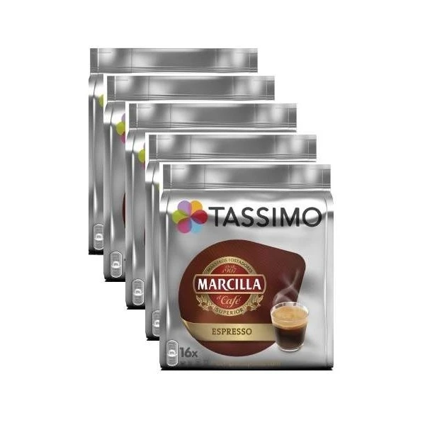 Капсулы Tassimo Marcilla-Espresso-80 bebidas-коробка 5 пачек х 16 напитки