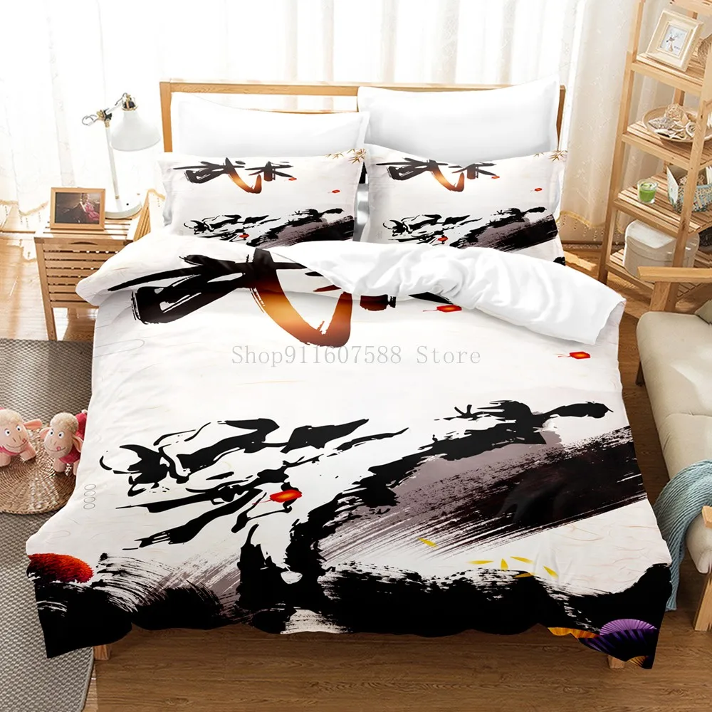 Custom Chinese kung fu Duvet Cover Set Design With 2/3 Piece Fashion Bedding Set Deor Home Luxury Bedclothes 3D Bedding