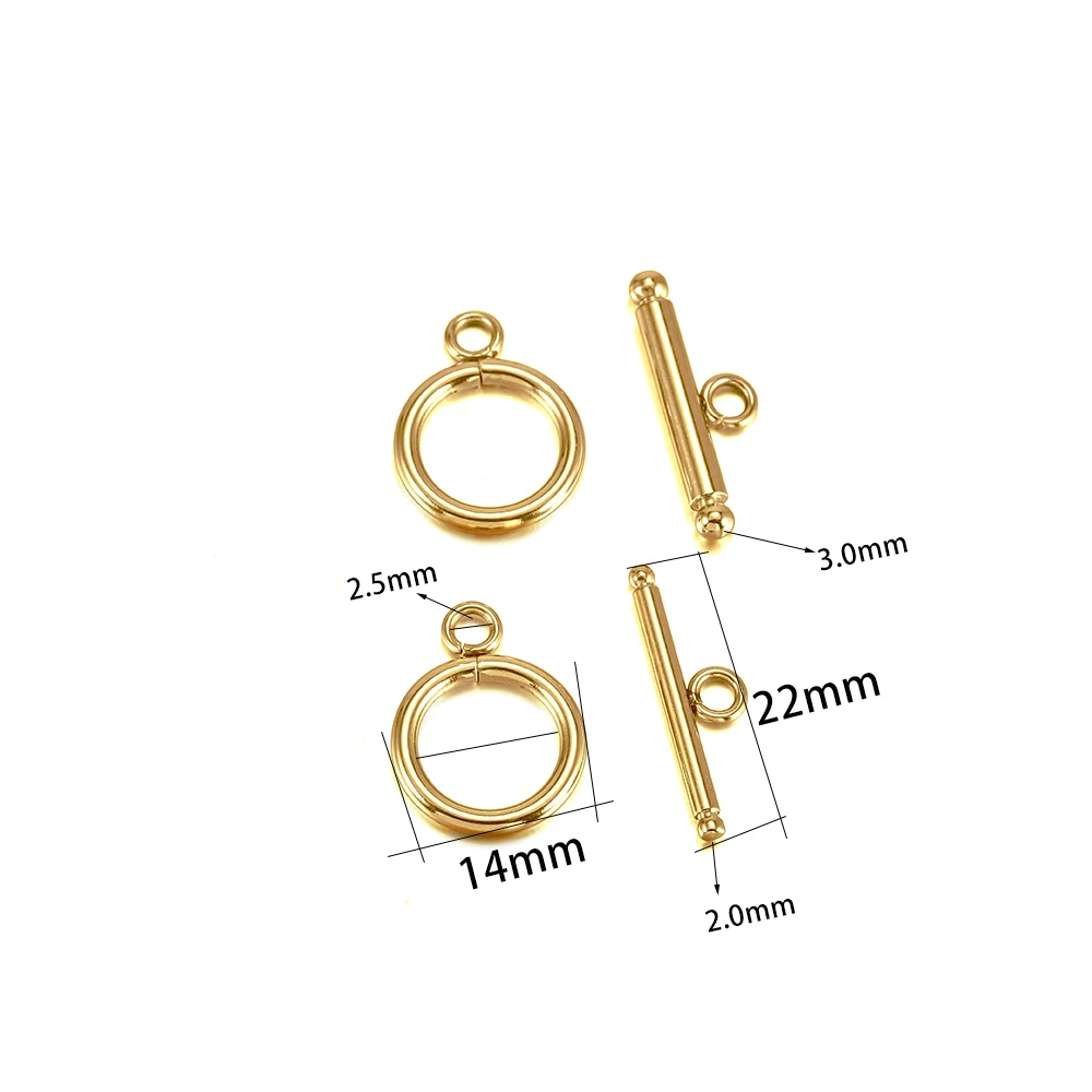 3-6 Sets Gold Farbe Edelstahl Verschluss Armband Toggle Verschluss Schnalle Stecker Für Schmuck Machen OT Haken Diy zubehör – Detail 7