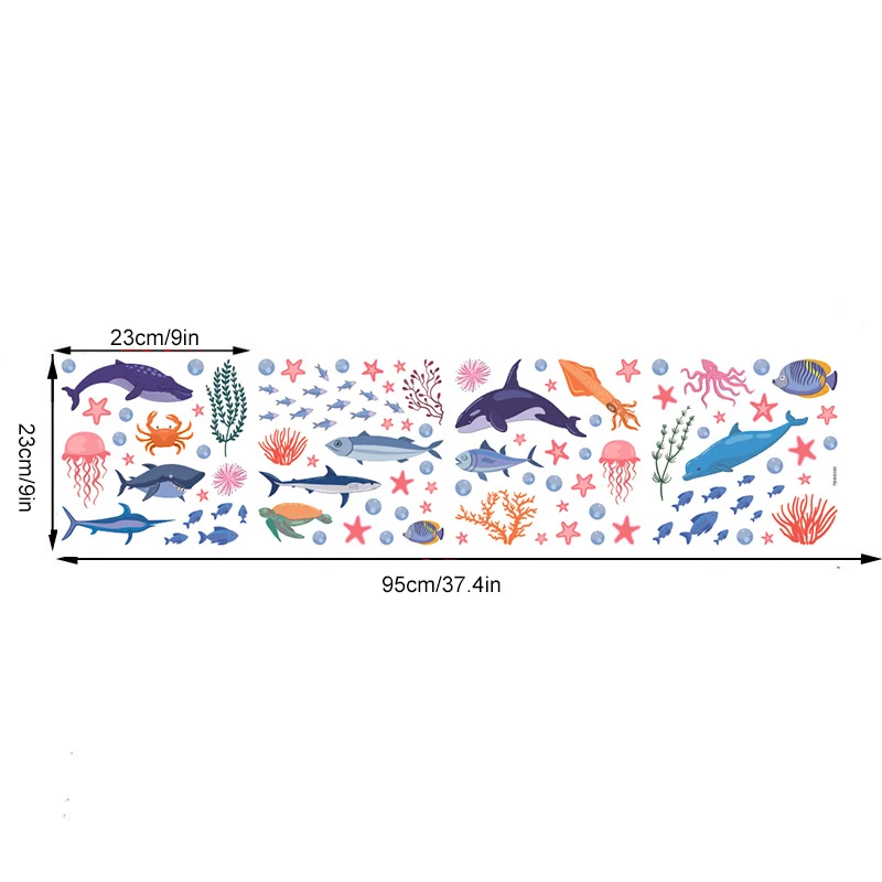Sea World Peel En Stick Muurstickers Fishes & Zee Planten Pvc Stickers Cartoon Thuis Window Wall Art Voor Nursery badkamer Gdeals
