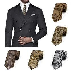 New Animal Skin poliestere Slim Fashion Tie 8cm ampia pelle di serpente stampa leopardo divertente cravatta camicia da festa nuziale accessori per uomo