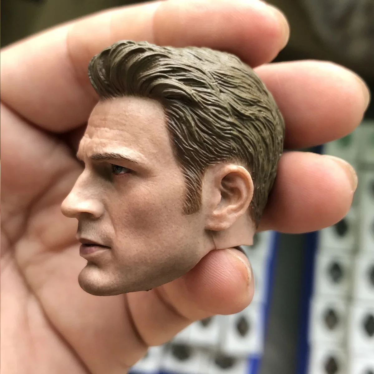 1:6  Steve Rogers Chris Evans Head Model For 12'' Male HT Figure Soldiers'  Carving Model Sculpture Star