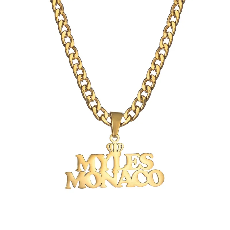 Custom Name Necklace Stainless Steel Trendy Nameplate Crown Personalized Pendant For Boy Girl Birthday Party Gift Accessories view 6