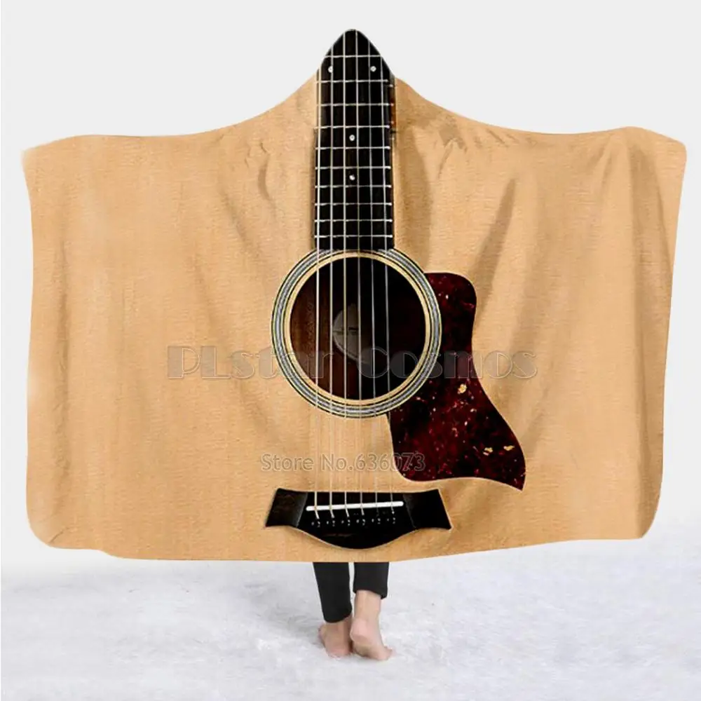 

Violin Guitar art Musical instrument Blanket Hooded Blanket 3D full print Wearable Blanket Adults men women Blanket style-11