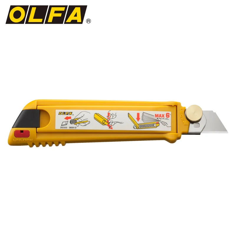 OLFA Japan PL-1 utility knife 18mm self-locking knife can store 6 blades 168B