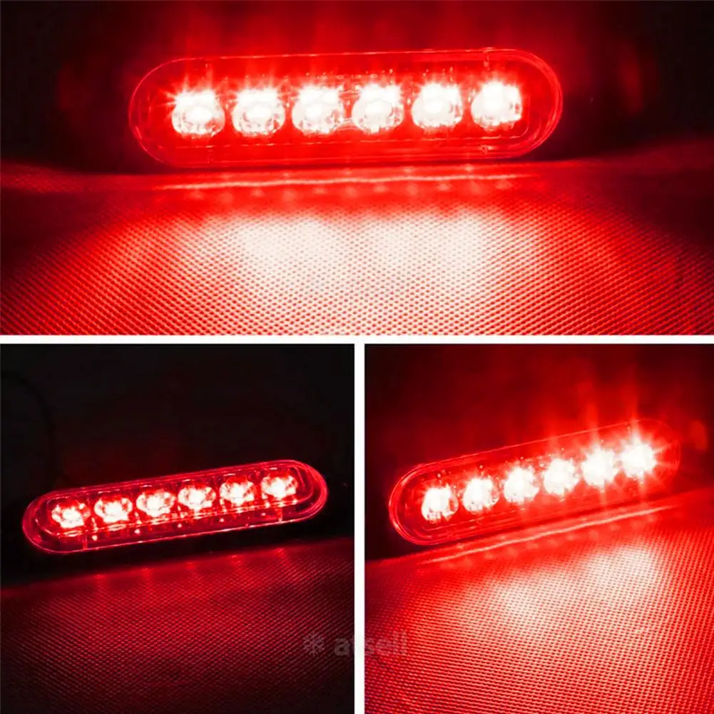 6 LEDs Side Marker ไฟสีแดงสีเหลืองสีขาว 12-24V รถพ่วงรถบรรทุกรถบรรทุกรถตู้รถบัสกันน้ําความปลอดภัยไฟเตือน