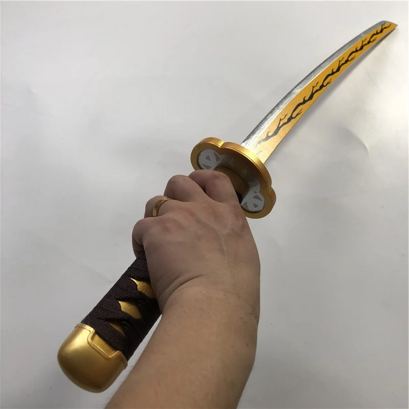 Spada arma New Agatsuma Zenitsu spada Cosplay 1:1 Anime Ninja Knife giocattolo in legno 80cm