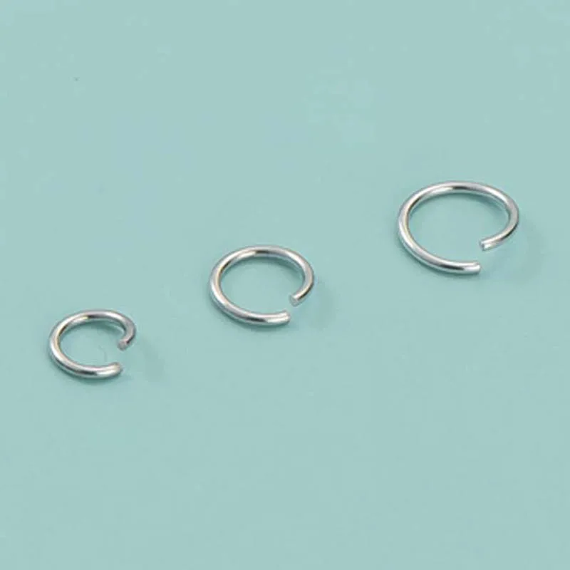 Authentic Real Pure Solid 925 Sterling Silver Open Jump Rings Split Ring 18K Gold Connectors Jewelry Making Findings