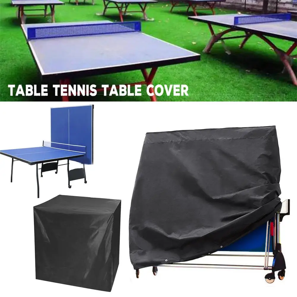 Multi-Function Ping Pong Table Cover Waterproof Dust-Proof Folding Black Choth Furniture Protection For Household Or Outdoor