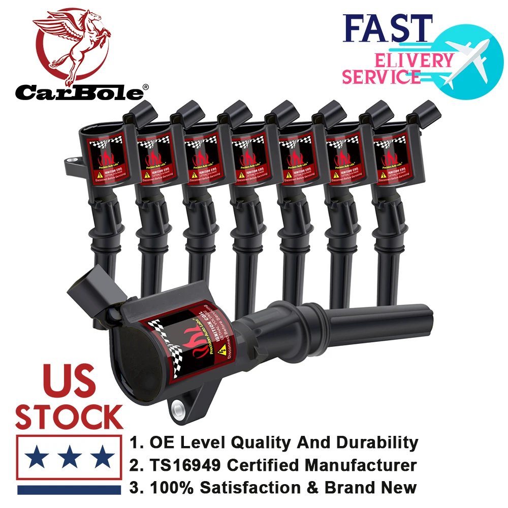 CarBole 8 Pack Silicone Ignition Coils Coil DG508 C1454 4.6L/5.4L V8 for Ford F150 1997 - 2010 & F-250 SUPER DUTY 1999 - 2004