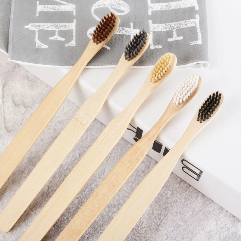 

10PCS Soft Bristle Charcoal Teeth Whitening Premium Bamboo Toothbrush Set Natural and Environmentally Friendly Bamboo Toothbrush