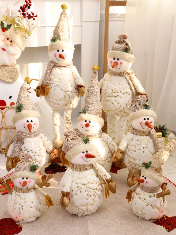 

2022Santa Claus Snowman Alpaca Elk Christmas Decorations for Home New Year Christmas Doll Home Figures Ornaments merry christmas