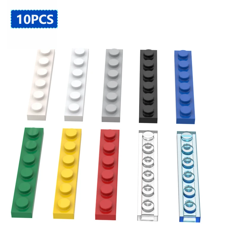 10pcs Compatible MOC Brick Parts 3666 Plate 1 x 6 Building Block Particle DIY Assmble Kid Puzzle Brain Toy Birthday Gift