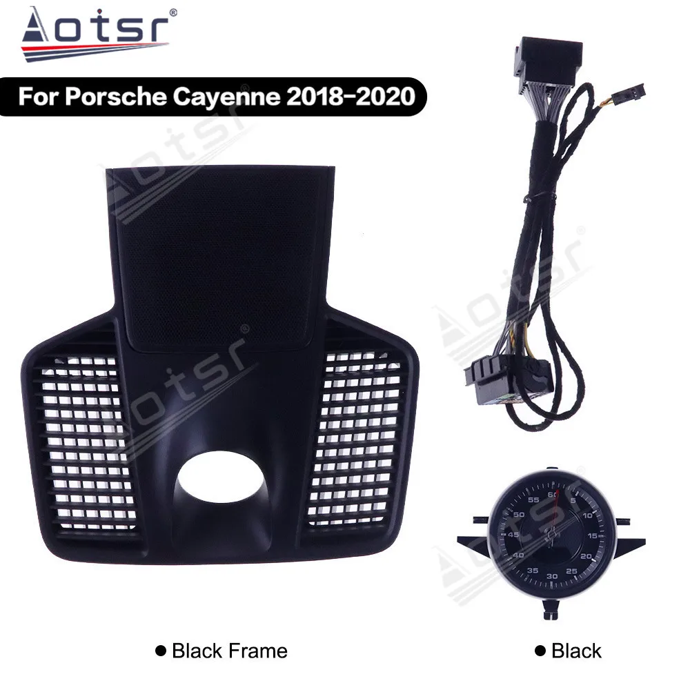 

For Porsche Cayenne 2018 - 2020 Car Dashboard Central Console Cover Electronic Clock Stopwatch Time Electronic Meter Accessional