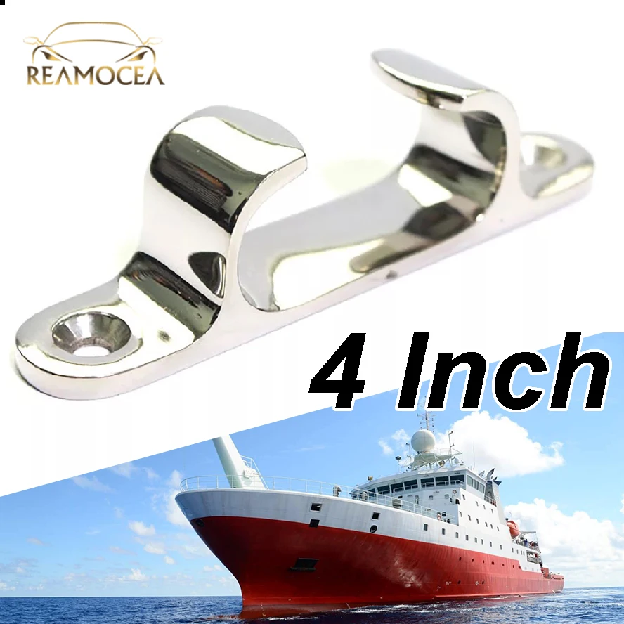 

Reamocea 1x Stainless Steel Dock Cleat Line Rope Hardware Sailing Boat Deck Cleat Bow Chock Yacht Marine Grade Surface Polishing