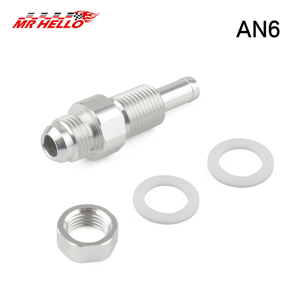 AN6 AN8 5/16 Hose Barb Adapter Fittings for Fuel Tank Fuel Cell Car Oil Catch Tank Aluminum Silver Car Accessories