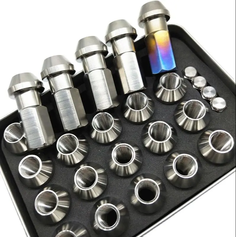 Car Titanium Blue Wheel Lug Nuts Honda Car M12X1.5 45mm Extended Universal Racing Wheel Nuts