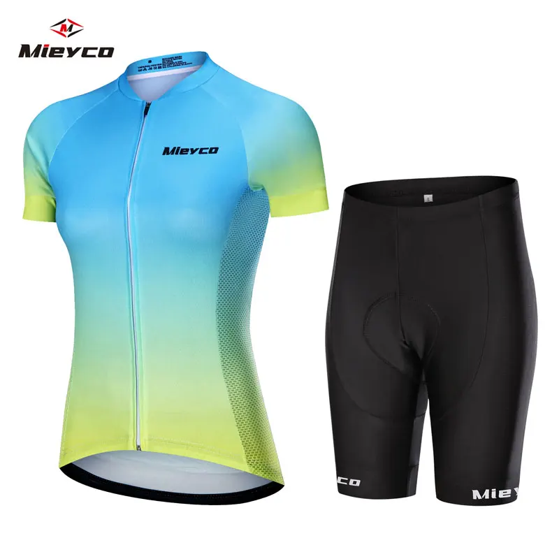 New 2020 Yellow Mieyco Cycling team jersey 5D bike shorts set Quick Dry Women's Bicycle clothes team pro BIKE Maillot Culotte