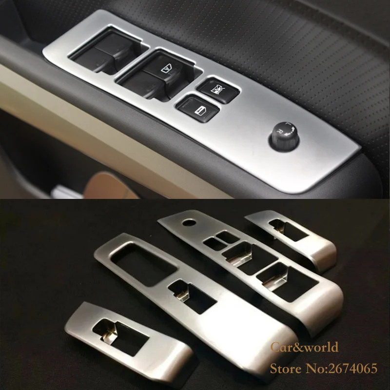 For Nissan X-Trail T31 2008 to 2013 Glass Switch Cover Trim Door Window Button Decoration Panel ABS chrome X trail Car-styling
