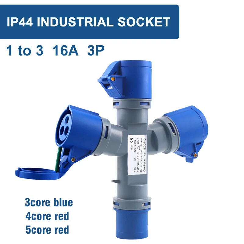 Soquete industrial multi-funcional da tomada 3p 4p 5p 16a 32a 1 em 2/3 tomada ip44 impermeável da tomada da saída/ip67