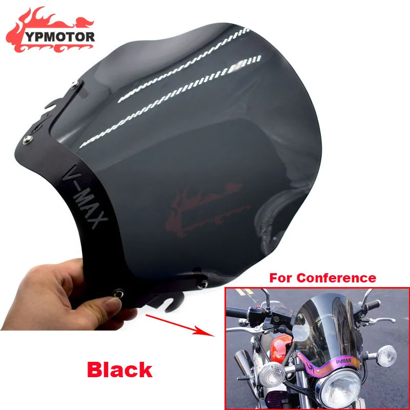 VMAX-1200 Cruiser Motorcycle Windscreen Windshield Fairing W/ Bracket Holder Support Mounting For Yamaha VMAX1200 V-MAX1200
