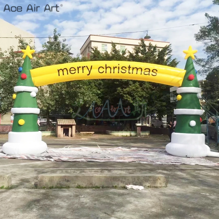 Inflatable Arch Xmas Tree Archway with LED Lights, Oxford Fabric, Commercial and Home Decor, Super Quality