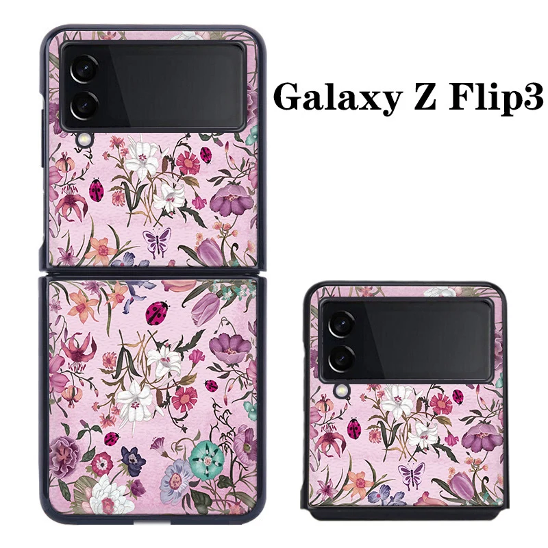 

Флип-чехол Z 3, чехол для Samsung Galaxy Z, флип 3 Z, флип 2, винтажный маленький цветочный узор, чехол из искусственной кожи, чехол для телефона