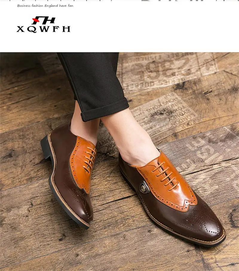 New Men Fashion Shoes Classic Summer Breathable Leather Shoes Elastic Sewing Limited Edition Italy Brogue Dress Shoes