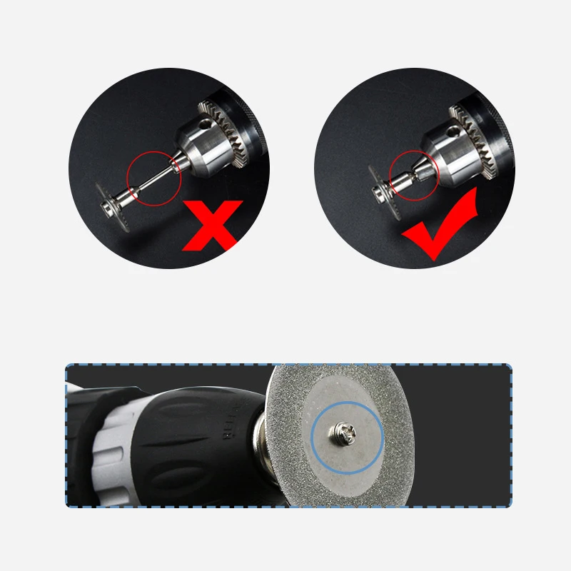 10Pcs/set Dremel Diamond Cutting Disc For Dremel Rotary Tools Accessories with 2 Mandrel