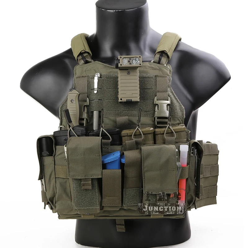 Emerson SC7 SCARAB Modular Plate Carrier Ranger Green Tactical Placard Chest Rig MOLLE Vest W/ 2PCS Side Armor Pouch