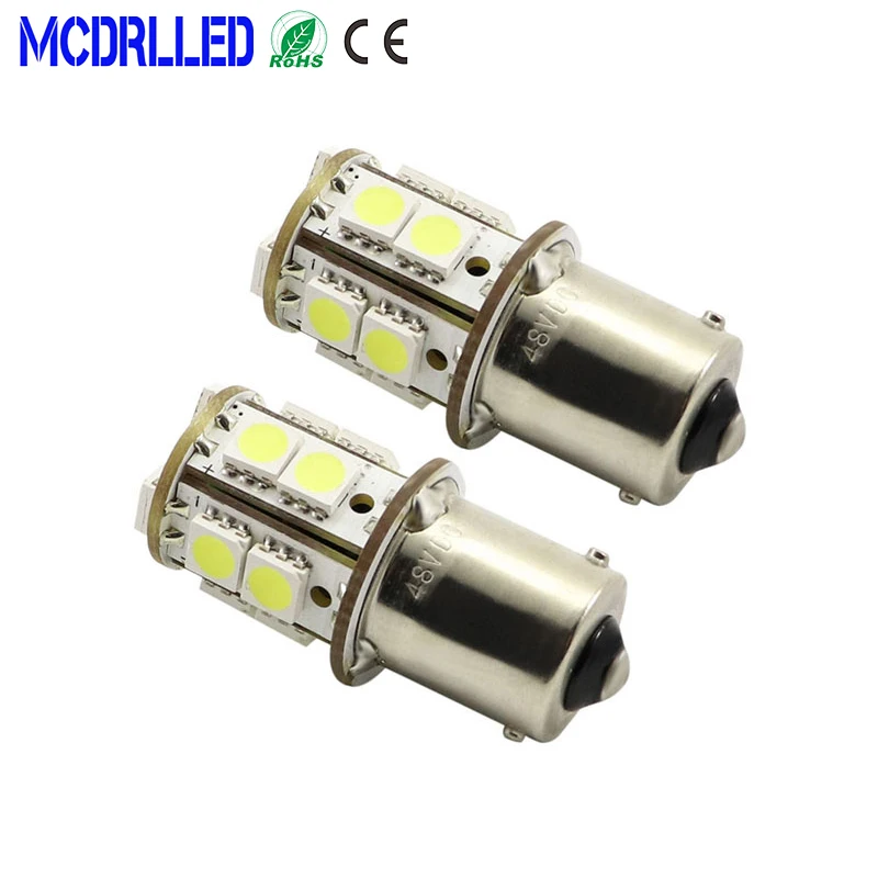 Mcdrlled 2PCS P21W P21/5W R5W R10W Led Car Lights Source External Signal Brake Light Reversing Lamps White 12V 48V