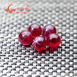 artificial star sapphire  ruby red color sphere shape/ ball shape red color corundum without hole