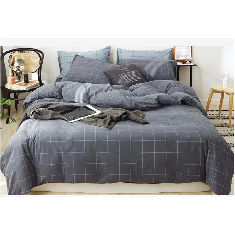 

Four Piece Set Washed Cotton Fashion bedding set Bedclothes Suit Bed sheet quilt cover pillowcase Duvet Cover Set Flat Sheet Set