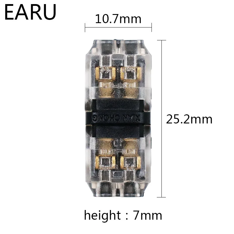 5 Pcs 2pin Spring Connector Wire With No Welding No Screws Quick Connector Cable Clamp Terminal Block 2 Way Easy For Led Strip