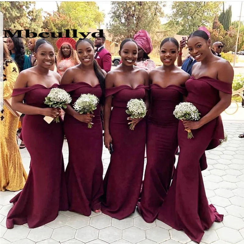 

Elegant Mermaid African Bridesmaid Dresses Long 2023 Sexy Off Shoulder Vestidos De Fiesta De Noche Kenya Wedding Guest Dress