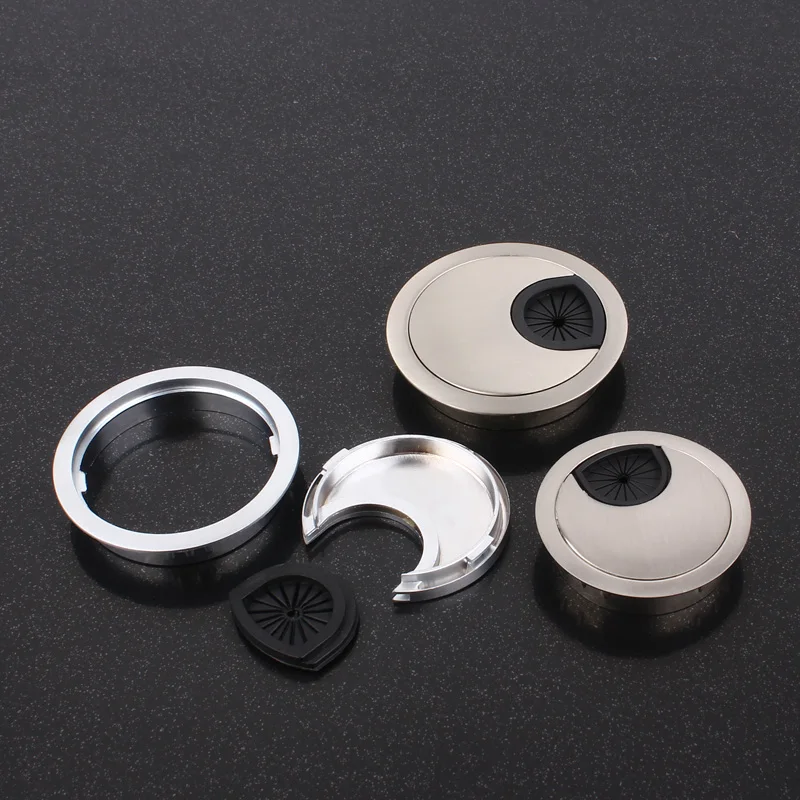 1 Piece Zinc Alloy Office Desk Threading Box Thickened Desk Writing Desk Computer Desk Line Box Hole Cover