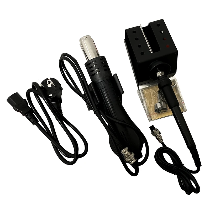 858DS Solder Station Kit Hot Air Gun Electric Soldering iron LED Display DIY Rework Desoldering Station Soldering Tools English
