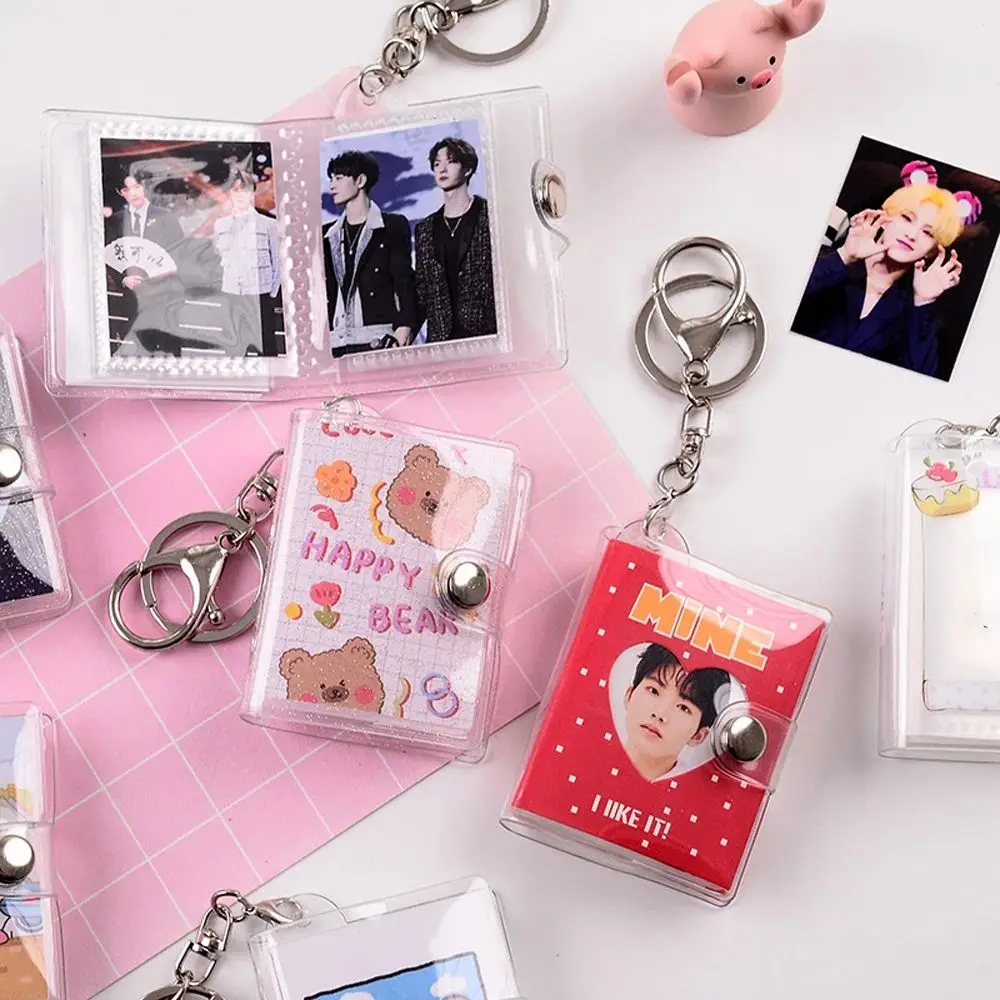 Storage Book Albums Pendant Photo Holder Photo Keychain Card Bag Collection Card Holder Photo Album Keychain Card Book Keyring