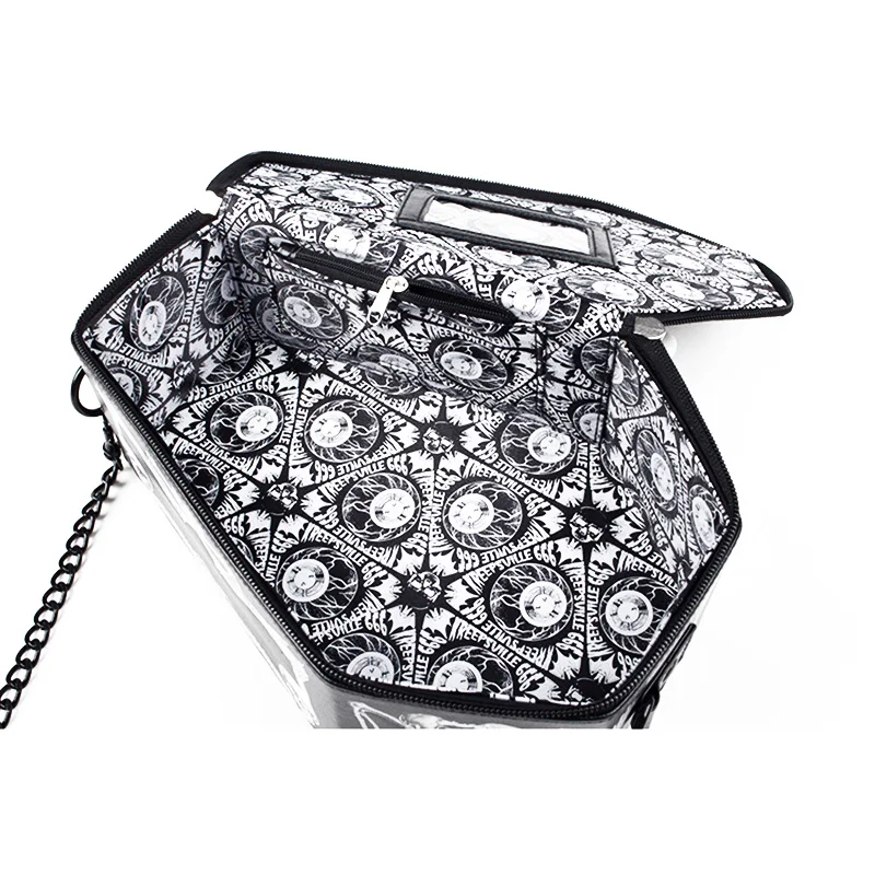 JIEROTYX Skulls Bats Design Womens Bags Handbags Crossbody Bags Girls Shoulder Messenger Bag Female Black Punk Gothic Drop Ship