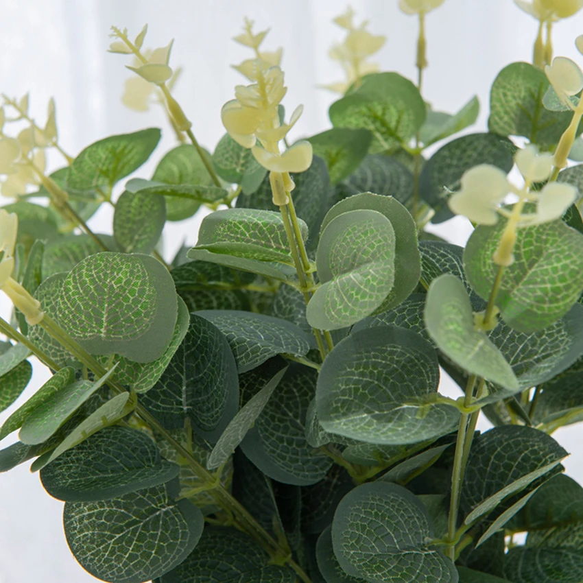 30/50PCS Grüne Gefälschte Pflanzen Seide Eukalyptus Blatt Weihnachten Dekoration Vasen Hause Zimmer Garten Hochzeit Sammelalbum Künstliche Blumen – Detail 2